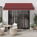 vidaXL Automaticky zaťahovacia markíza s LED burgundská 350x250 cm