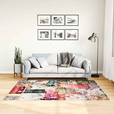 vidaXL Prateľný koberec patchwork 120x180 cm viacfarebný