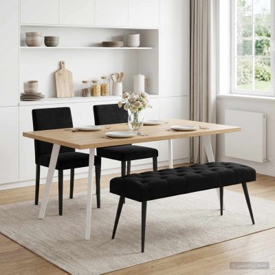 vidaXL Lavica s gombíkovým prešívaním Čierna 110 x 40 x 46 cm Zamat