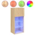 vidaXL TV skrinky s LED svetlami 2 ks dub sonoma 40,5x30x90 cm