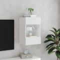 vidaXL TV nástenná skrinka s LED svetlami biela 40x30x60,5 cm