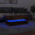 vidaXL Konferenčný stolík s LED svetlami staré drevo 90x50x40 cm