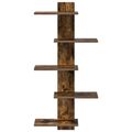 vidaXL Nástenná plávajúca polica Dymový dub 48,5 x 15 x 101 cm