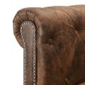vidaXL Pohovka Chesterfield v tvare L, umelý semiš, hnedá