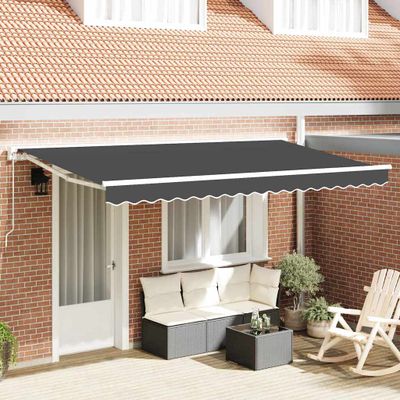 vidaXL Rám markízy Antracit 400 x 200 cm Polyester s PU povrchom
