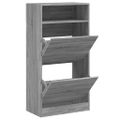vidaXL Botník sivý dub sonoma 60x34x116 cm spracované drevo