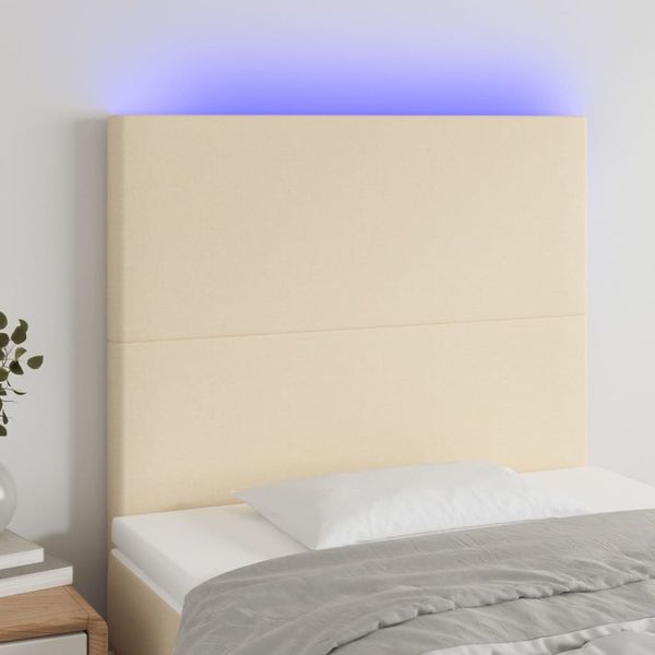 vidaXL Čelo postele krémové 100x5x118/128 cm umelá koža