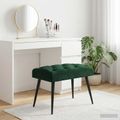 vidaXL Lavica s gombíkovým prešívaním Tmavozelená 60 x 40 x 45 cm