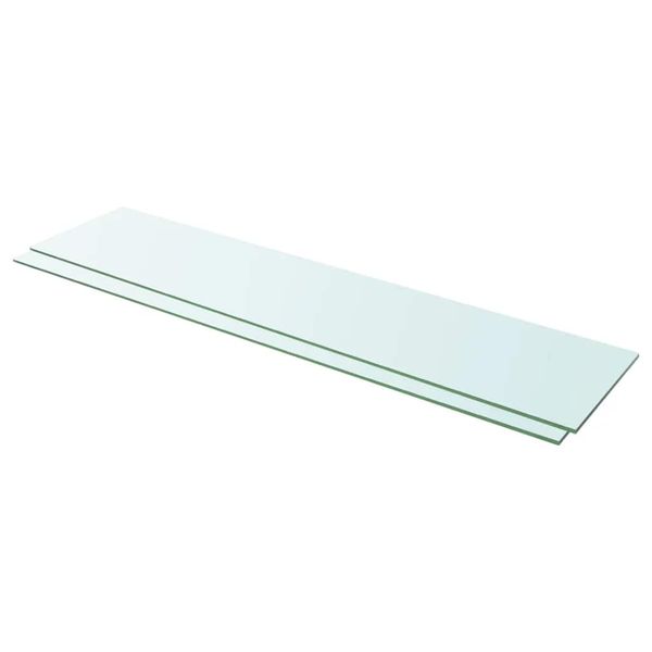 vidaXL Poličky 2 ks panel z priehľadného skla 110x25 cm