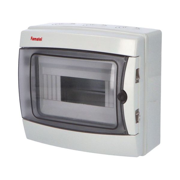 Rozvaděč Acqua 3908-TTB IP65, 8mod., na omítku, průhl. dveře, 215x235x110mm