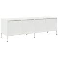 vidaXL TV skrinka biela 135x39x43,5 cm oceľ valcovaná za studena