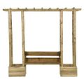 vidaXL Záhradná pergola s lavičkou a kvetináčmi impregnovaný masív