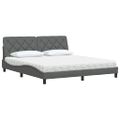 vidaXL Posteľ s matracom tmavosivá 180x200 cm látka