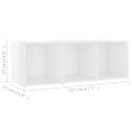 vidaXL TV skrinky 2 ks vysokolesklé biele 107x35x37 cm drevotrieska