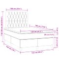 vidaXL Boxspring posteľ s matracom a LED krémová 120x190 cm látka