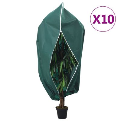 vidaXL Flísové kryty na rastliny so zipsom 10 ks 70 g/m² 1x1,55 m