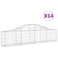 vidaXL Oblúkový gabionový kôš 14 ks 200x30x40/60 cm pozinkované železo