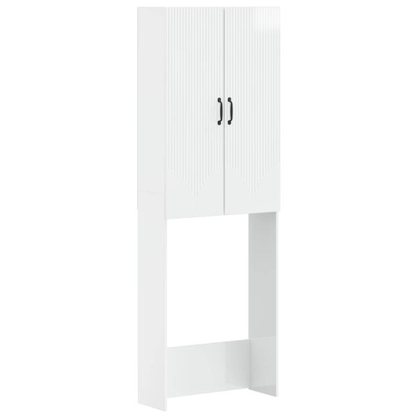 vidaXL Toaletná skriňa HOORN Biela s vysokým leskom 66 x 25,5 x 190 cm