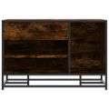 vidaXL Lavica na topánky dymový dub 80x40x53,5 cm kompozitné drevo+kov