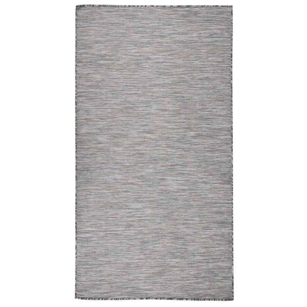 vidaXL Vonkajší koberec s plochým tkaním 80x150 cm hnedý a modrý