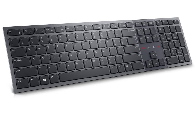 DELL KB900 bezdrátová klávesnice ( Premier Collaboration Keyboard ) GER/ německá Klávesnice, bezdrátová, nemecké rozložení, QWERTY, 2,4GHz, USB prijímac, Bluetooth, cerno-šedá