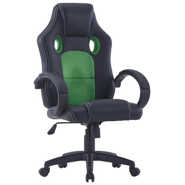 vidaXL Herná stolička zelená umelá koža