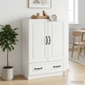 vidaXL Servírovacia skriňa Biela 66 x 34,5 x 92 cm Kompozitné drevo