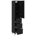 vidaXL Highboard Čierny dub 34,5 x 34 x 180 cm Kompozitné drevo