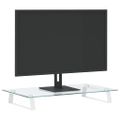 vidaXL Stojan na monitor biely 60x35x8 cm tvrdené sklo a kov