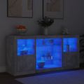 vidaXL Komoda s LED svetlami betónovo-sivá 142,5x37x67 cm