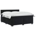 vidaXL Posteľ boxspring s matracom Čierna 140 x 200 cm Zamat