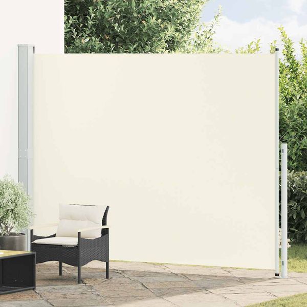 vidaXL Zaťahovacia bočná markíza na terasu 220x300 cm, krémová