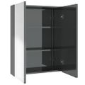 vidaXL Kúpeľňová zrkadlová skrinka 60x15x75 cm MDF lesklá sivá