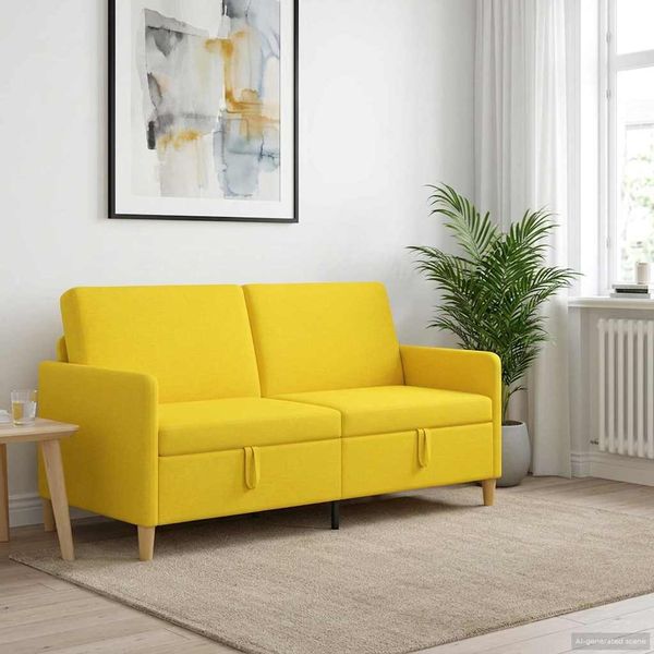 vidaXL Sofa s úložným priestorom Svetložltá 172 x 78 x 87 cm Polyester