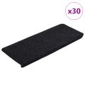 vidaXL Schodiskové rohože samolepiace 30 ks Čierna 65x24,5x3,5 cm