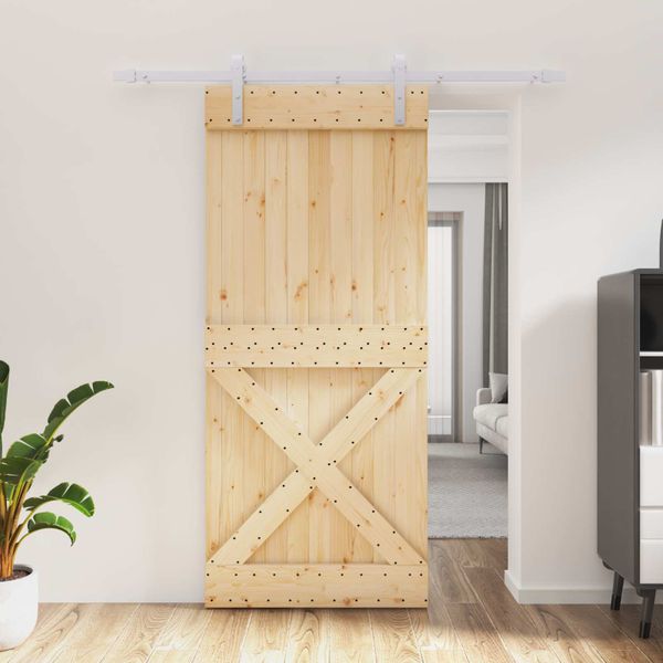 vidaXL Posuvné dvere Prírodná a biela 90 x 210 cm