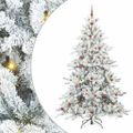 vidaXL Umelý Sklápací Vianočný Stromček Biela 240 cm PVC a oceľ