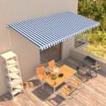 vidaXL Ručne zaťahovacia markíza 600x300 cm modrá a biela