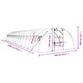 vidaXL Fóliovník s oceľovým rámom zelený 64 m² 16x4x2 m