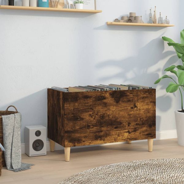 vidaXL Skrinka na platne dymový dub 74,5x38x48 cm kompozitné drevo