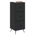 vidaXL Zásuvkový kabinet Čierna 33 x 34,5 x 90 cm Kompozitné drevo