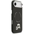 Puzdro Karl Lagerfeld Magsafe PU s hlavičkami Karl & Choupette, logom a kovovými tlačidlami fotoaparátu pre iPhone 17 Air čierne