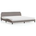 vidaXL Posteľ s matracom Dover sivohnedá 200x200 cm látka