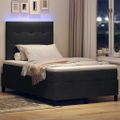 vidaXL LED box s pružinami s čelnou doskou Čierny 120 x 190 cm Zamat
