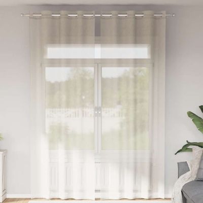 vidaXL voálové závesy s priechodkami 2 ks krémové 140x300 cm