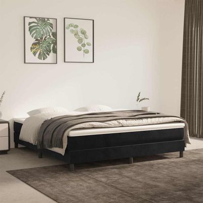vidaXL Posteľný rám s boxspringom čierny 180x200 cm zamat