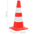 vidaXL Reflexné dopravné kužele 4 ks červeno-biele 50 cm