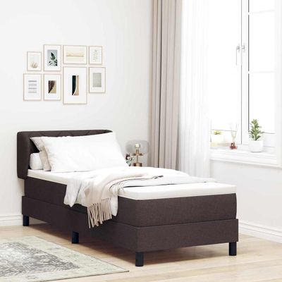 vidaXL Posteľ s pružinovým rámom Tmavohnedá 80 x 200 cm látka