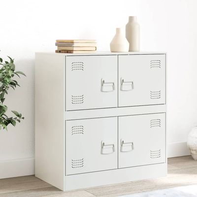 vidaXL Komoda biela 67x39x73 cm oceľová