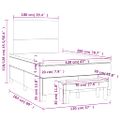 vidaXL Posteľný rám boxsping s matracom ružový 120x200 cm zamat